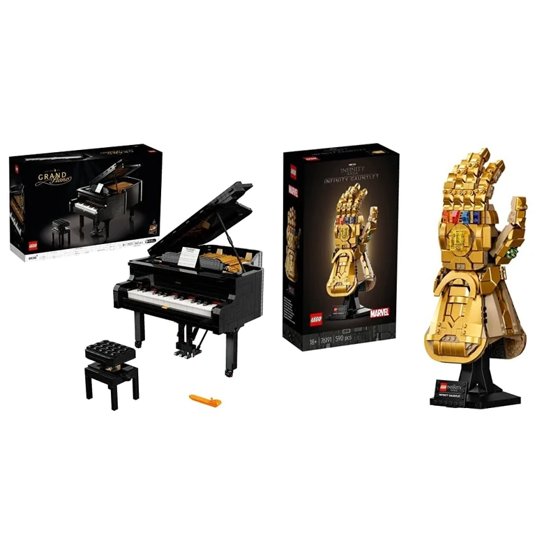 LEGO 21323 Ideas Grand Piano Model Building Set for Adults & 76191 Marvel Infinity Gauntlet Set
