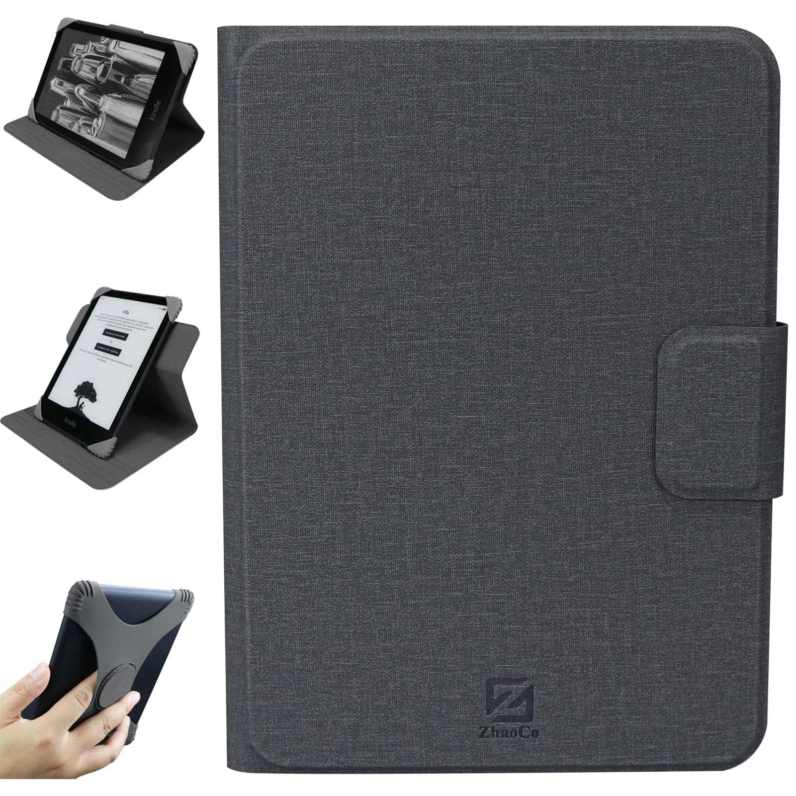 ZhaoCo Universal Detachable Case for 7'' Kindle Colorsoft Signature Edition (1st generation) 2024 / Kindle Paperwhite (12th generation) 2024, 6.8'' Kindle paperwhite (11th generation) 2021 - Grey