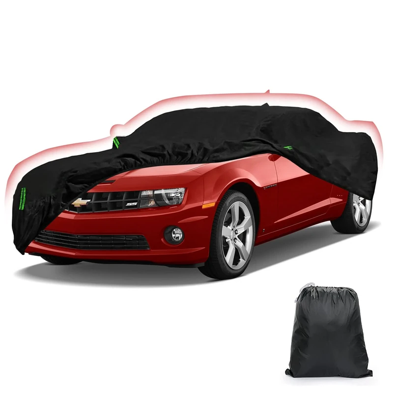 Car Cover for Chevy Camaro 2010-2023 6 Layers All Weather 210T Windproof Waterproof All Weather Protection Outdoor Covers Compatible with Chevy Camaro