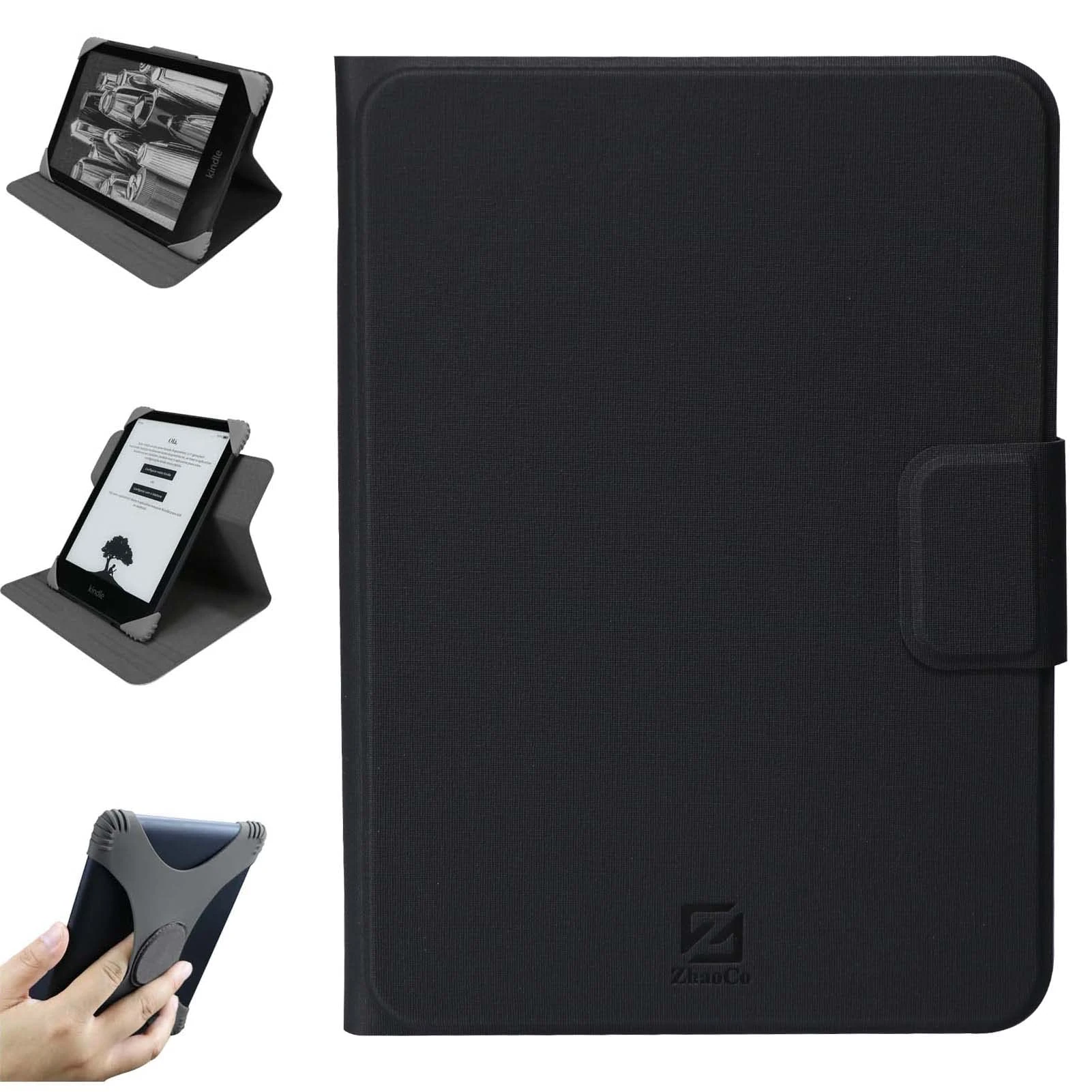 ZhaoCo Universal Detachable Case for 7'' Kindle Colorsoft Signature Edition (1st generation) 2024 / Kindle Paperwhite (12th generation) 2024, 6.8'' Kindle paperwhite (11th generation) 2021 - Black