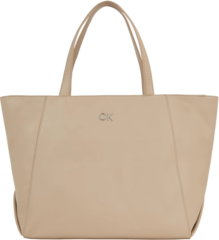 Calvin Klein Women RE-LOCK SEASONAL SHOPPER LG Bags, Silver Mink