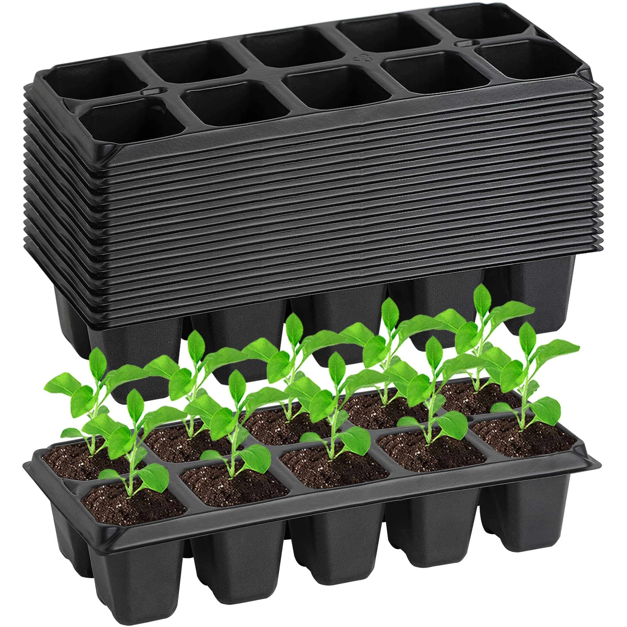 Yard Yard 200 Cells Seed Trays - 20 PCS Reusable Seedling Plug Trays Starter Container for Nursery Greenhouse Garden Growing Plants Propagation Germination GP02A20