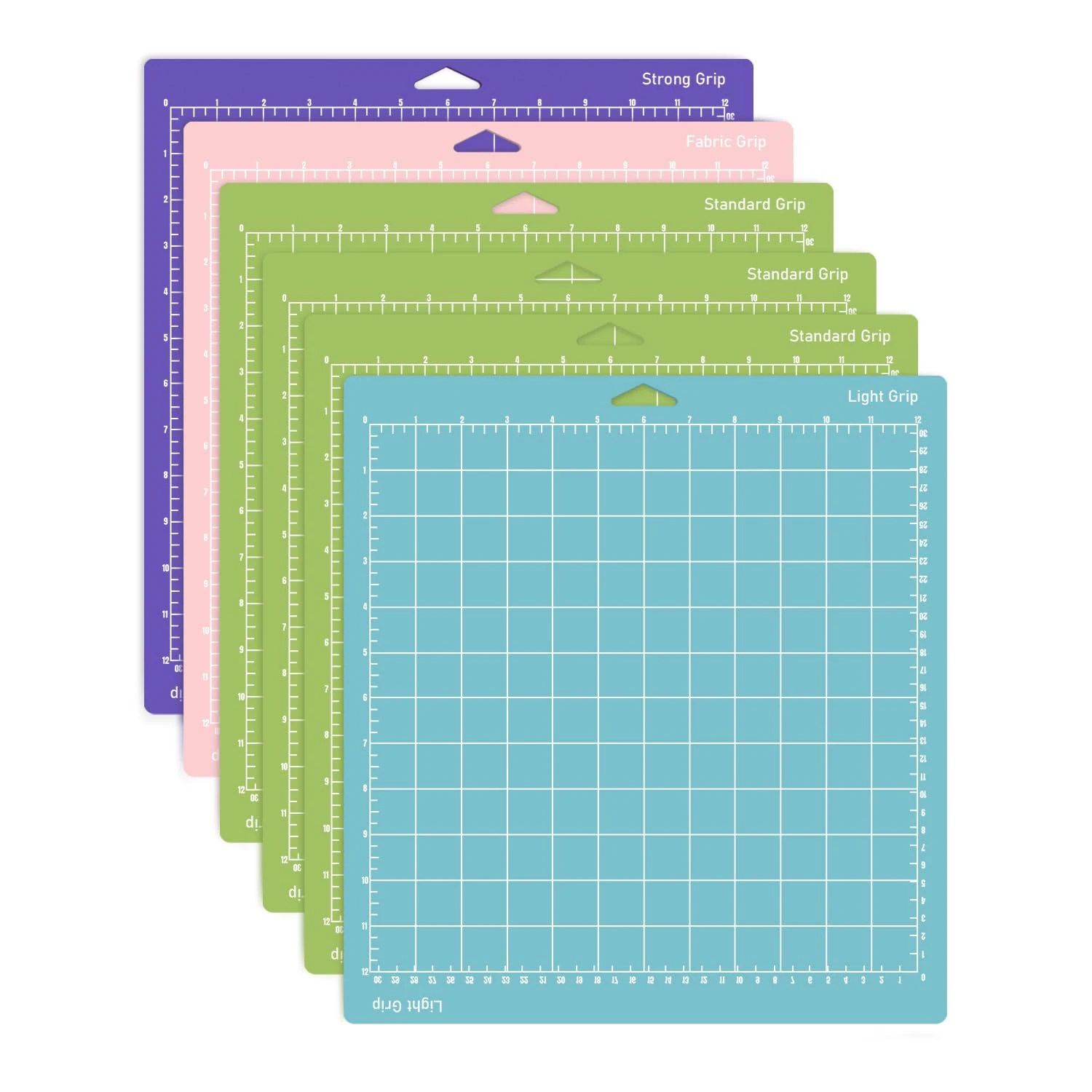 [6 Pack] Cutting Mat (12x12) Inch for Cricut Maker and Explore Cutting Machines, Light/Standard/Grip/FabricGrip Cut All The Essentials, from Delicate Paper to Heavier Specialty Materials