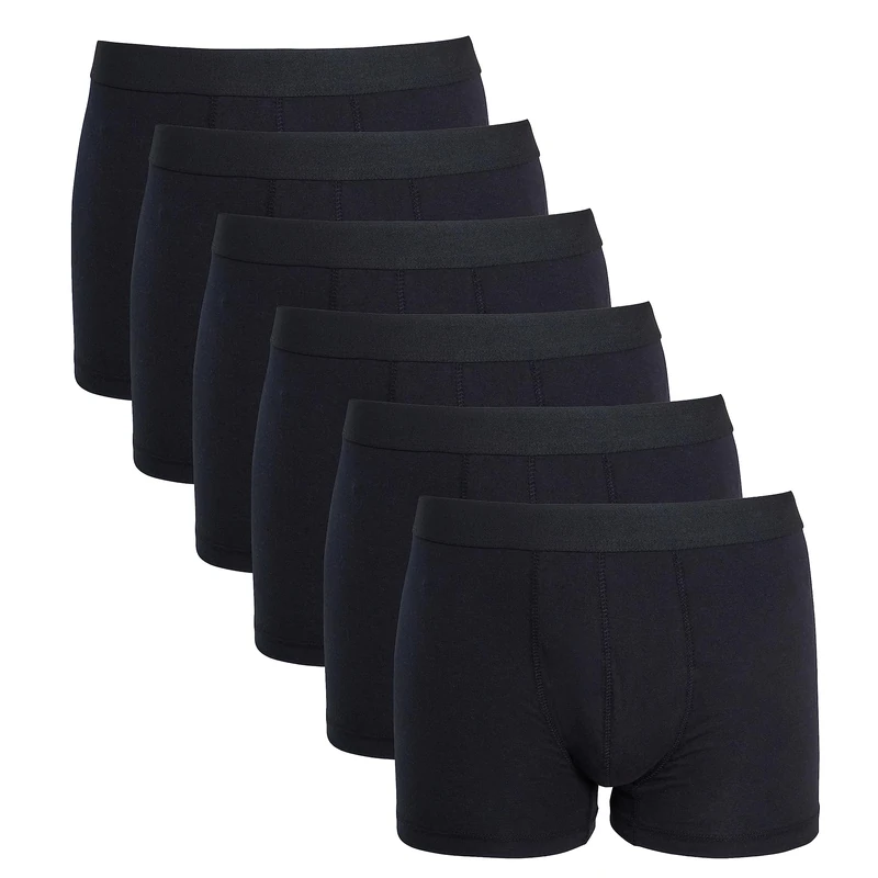 Sock Stack Pack Of 6 Mens Boxers Lycra Boxershorts Comfort Fit Underpants Waistband Boxer Short Underwear For Men MB03 (UK, Alpha, M, Regular, Regular, Black)