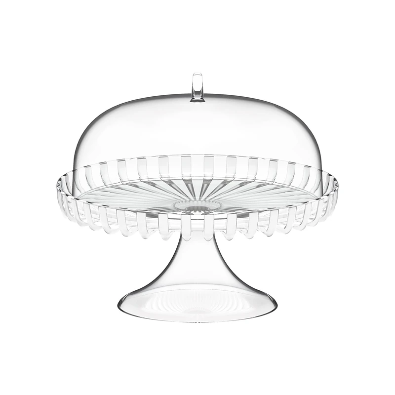Guzzini Stand with Bell Fruit Turtleneck 12580042 Transparent White Table Diameter 31 cm Organic Plastic