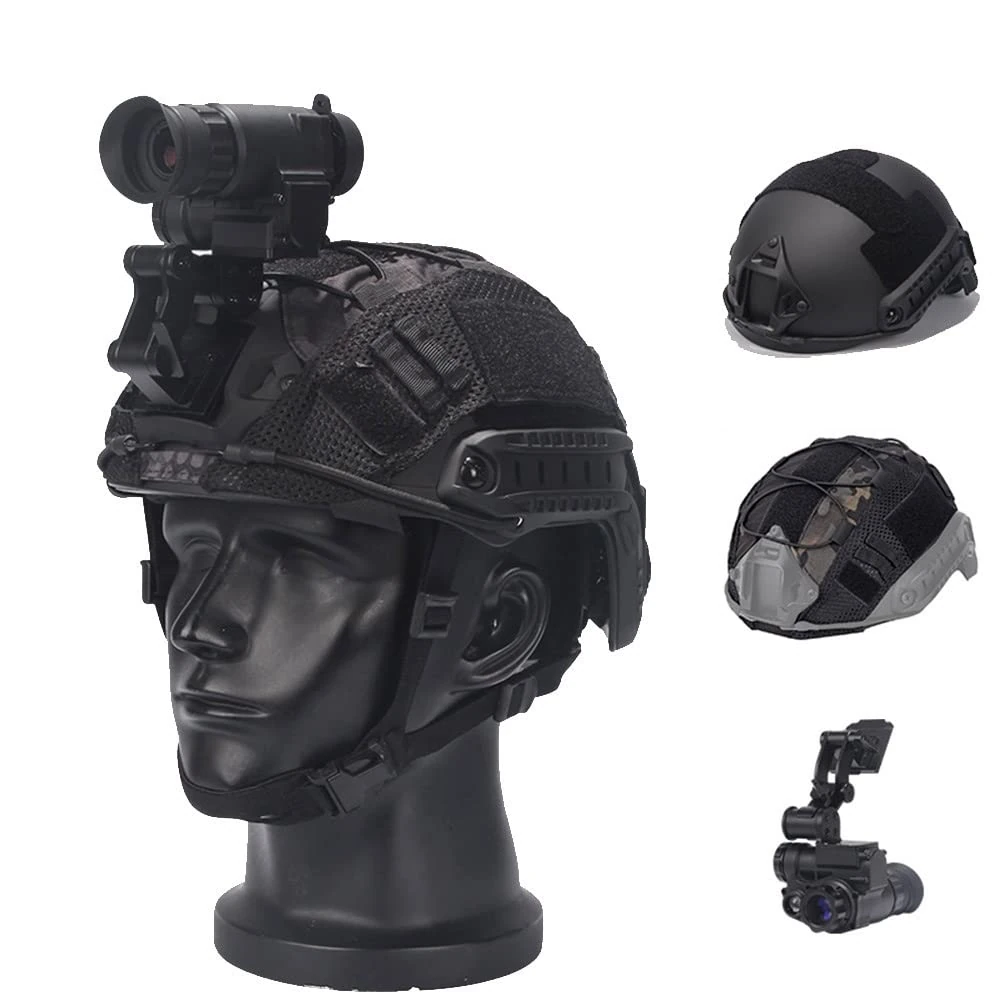 XLLYBZ Tactical Fast Helmet Set, with Tactical Multifunctional NVG Mount Tactical Gear, for Outdoor Airsoft Paintball Cosplay CS Game Gear (Color : A)