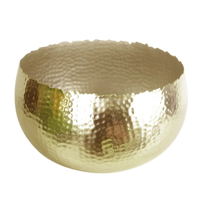 Leaf Large Straight Edge Hammered Metal Planter Reflective