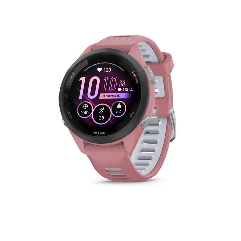 Garmin Forerunner 265S GPS 42mm Running Smartwatch, AMOLED Touchscreen, Advanced Training & Insights, Training & HRV Status, Safety & Tracking Features, Music, up to 15 days Battery Life, Pink