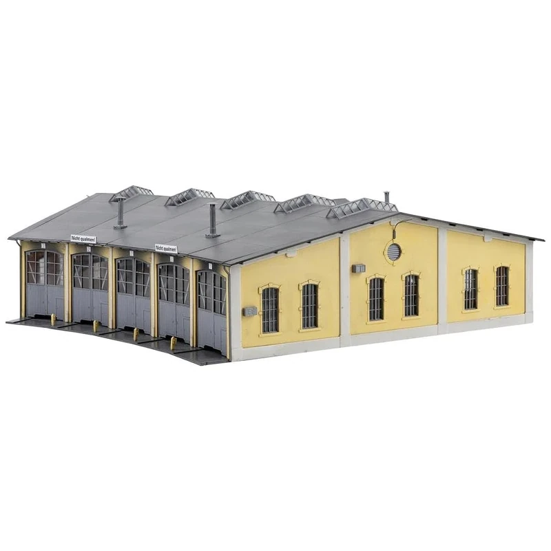 Faller Model Kit, Multi-Coloured, 1:87 Scale, Freilassing Locomotive Shed, Includes Servo Drive Parts, Adult Assembly Kit