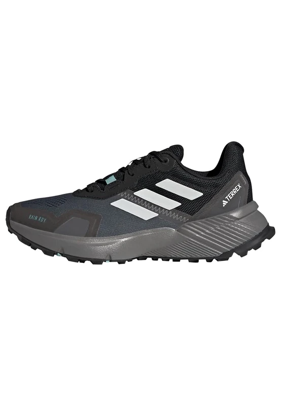 adidas Women's Terrex Soulstride RAIN.RDY Trail Running Shoes, Core Black/Crystal White/Grey Four, 6 UK