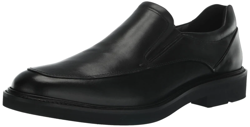ECCO Men's London Apron Toe Slip on Loafer, Black, 6-6.5