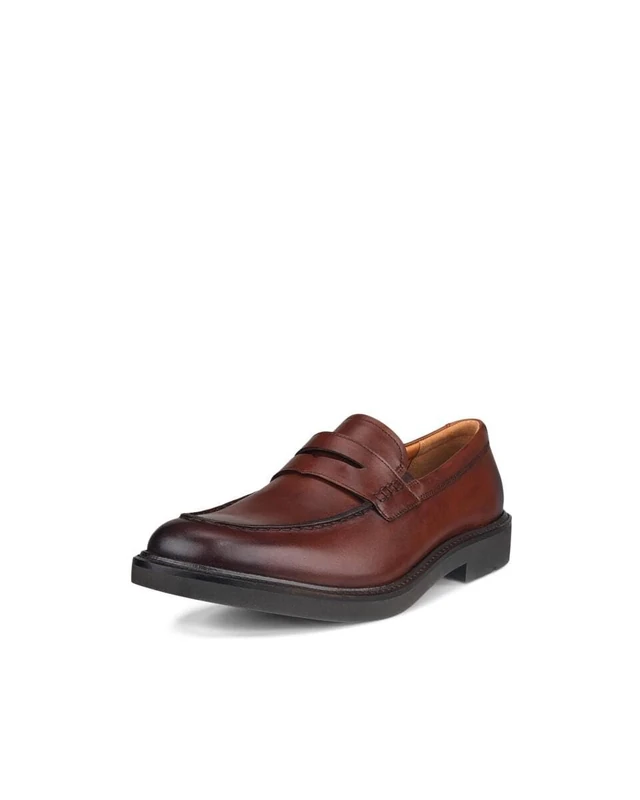 ECCO Men's London Penny Loafer, Cognac, 6-6.5