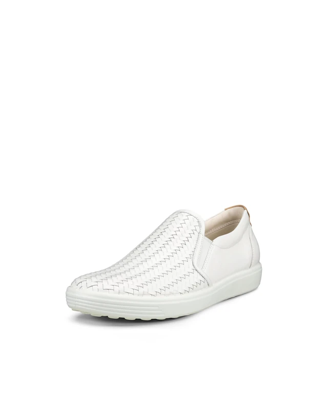 ECCO Women's Soft 7 Woven Slip On 2.0 Sneaker, White, 6.5/7 UK