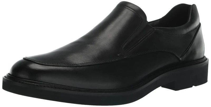 ECCO Men's London Apron Toe Slip on Loafer, Black, 10-10.5