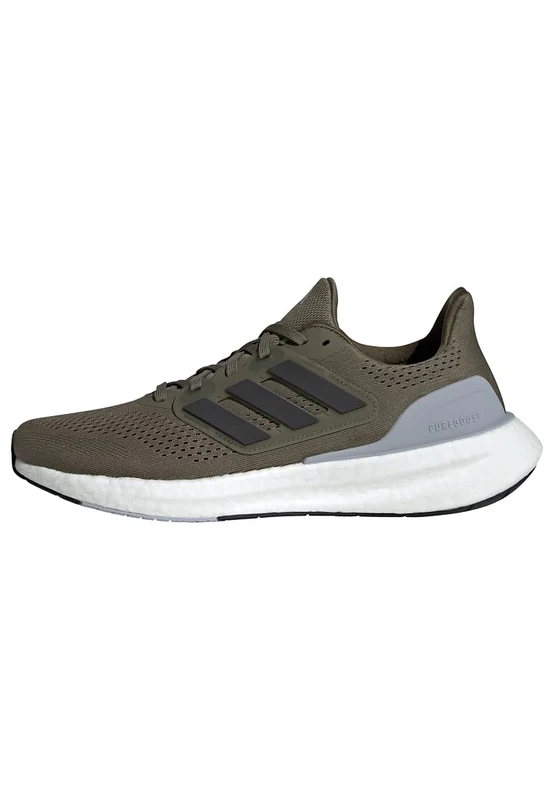 adidas Men's Pureboost 23 Shoes, Olive Strata/Core Black/Halo Silver, 7 UK