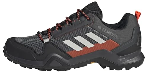 adidas Men's Terrex AX3 Gore-TEX Hiking Shoes, Solid Grey/Grey One/Solar Red, 7 UK