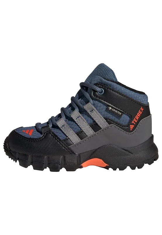 adidas Unisex Baby Terrex Mid Gore-TEX Hiking Shoes, Wonder Steel/Grey/Impact Orange, 3 UK Child