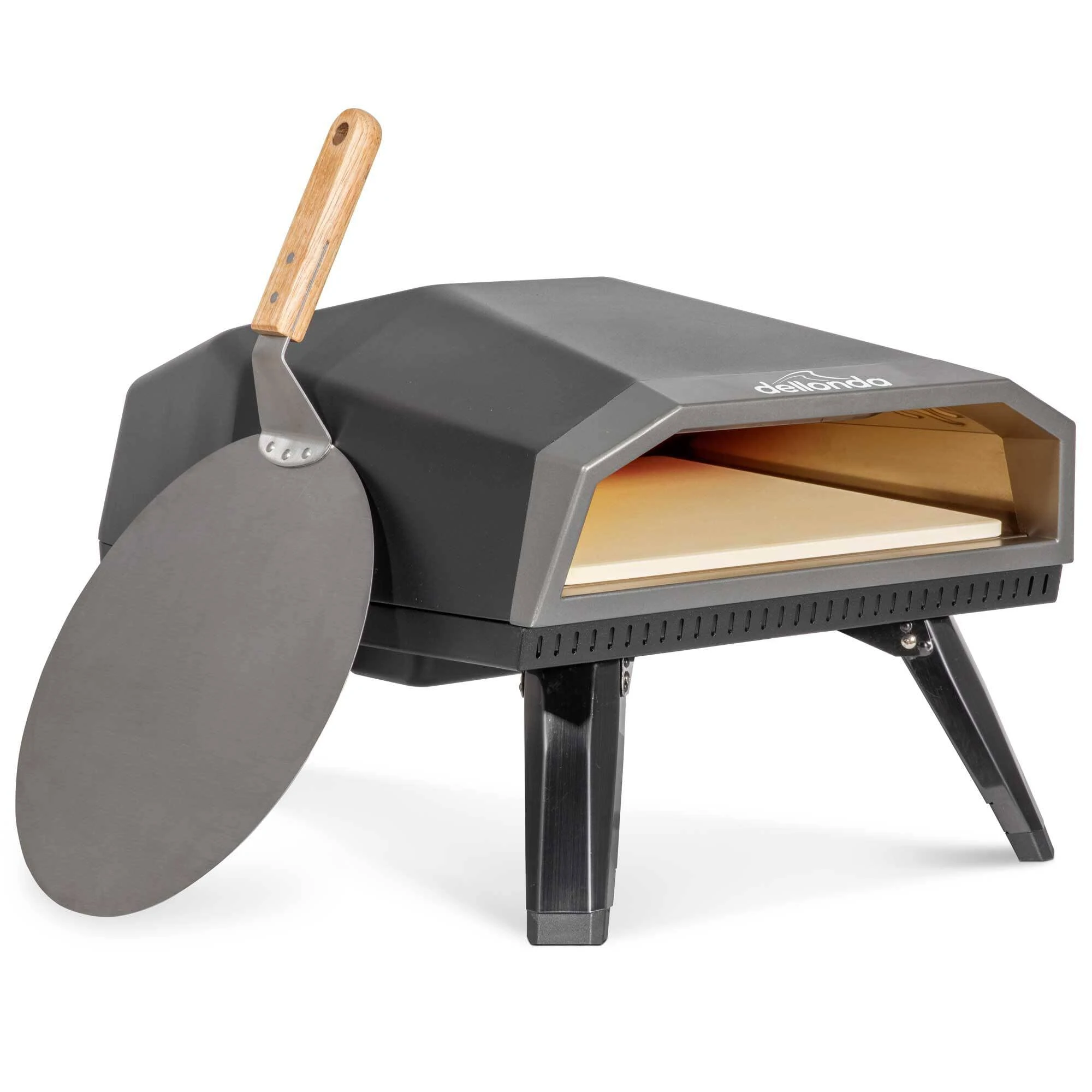 Dellonda Gas Pizza Oven with Gas Regulator, Water Resistant Cover & 12" Pizza Peel - DG257