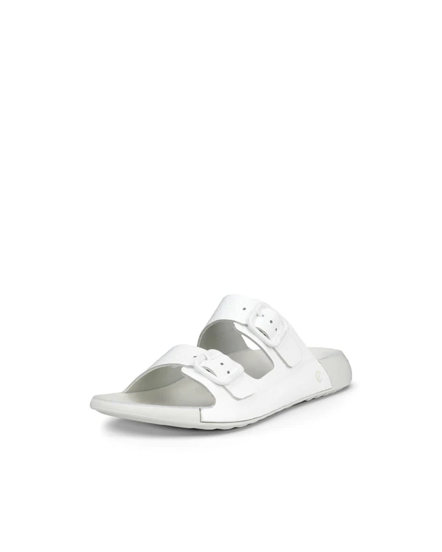 ECCO Women's Cozmo Two Band Buckle Slide Sandal, Bright White, 3/3.5 UK