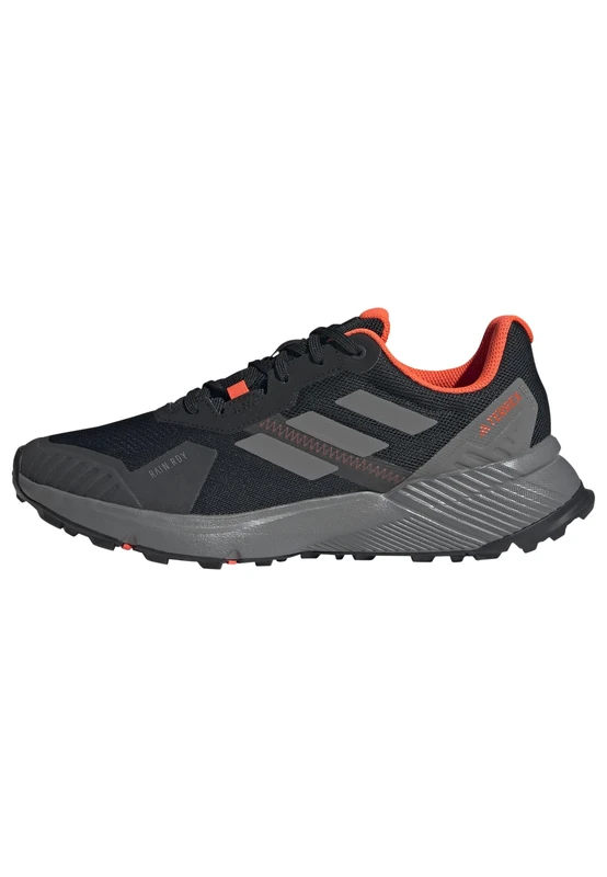 adidas Men's Terrex Soulstride RAIN.RDY Trail Running Shoes, core Black/Grey Four/Solar red, 7 UK