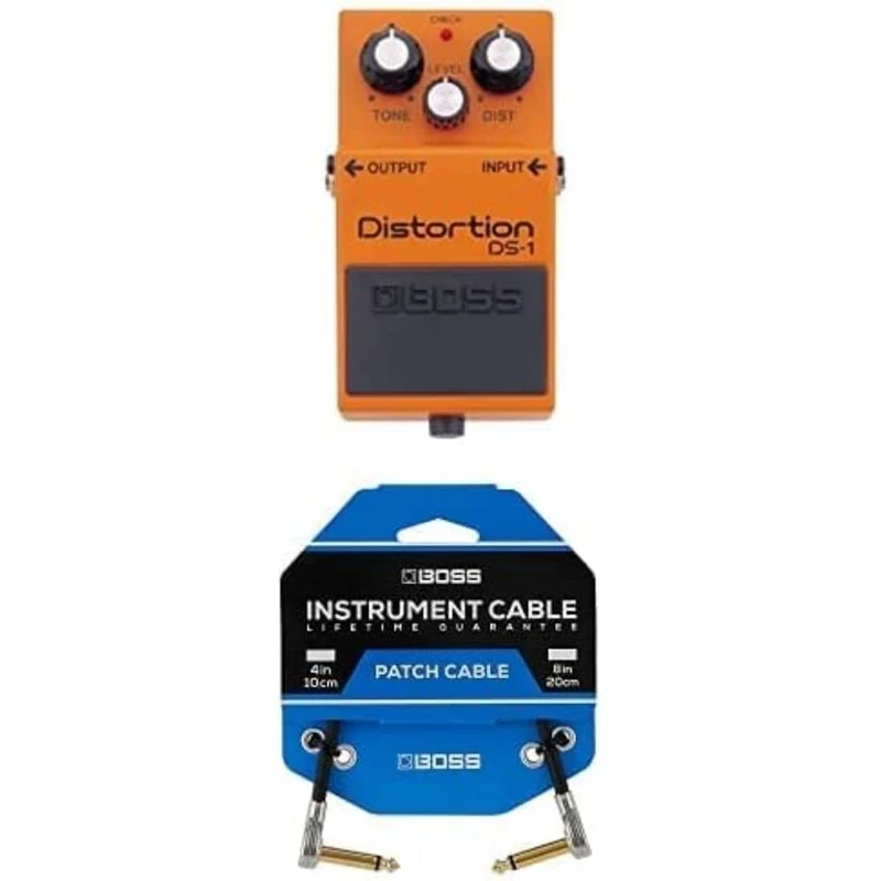 BOSS DS-1 Distortion Pedal bundle with BOSS Bpc-4 Patch cable