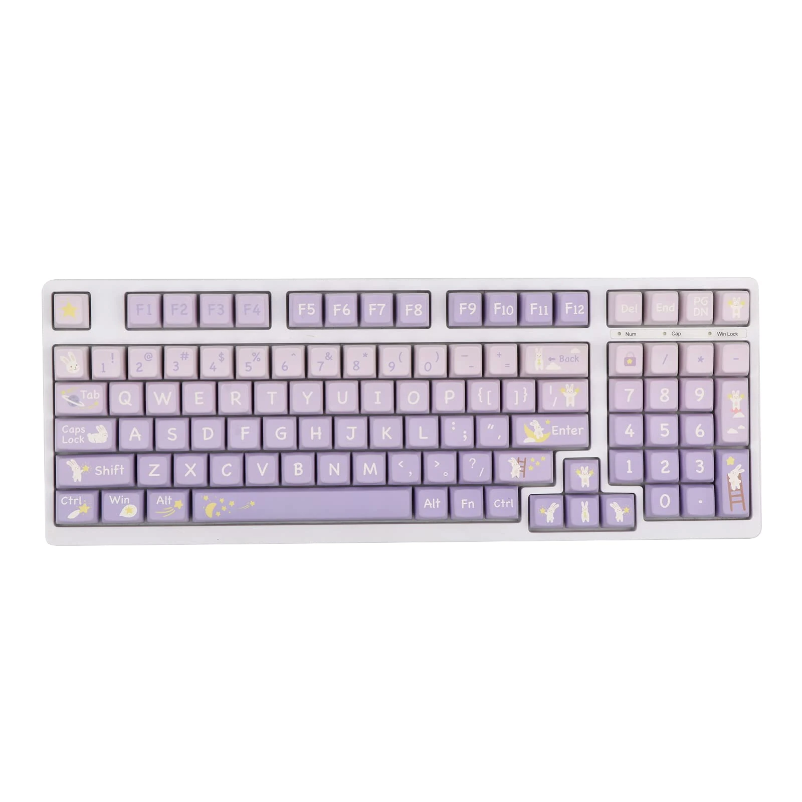 EPOMAKER Moonlit Bunny 138 Keys PBT Keycaps Set, 5-side Dye Sublimation MDA Profile Keys for Mechanical Gaming Keyboard