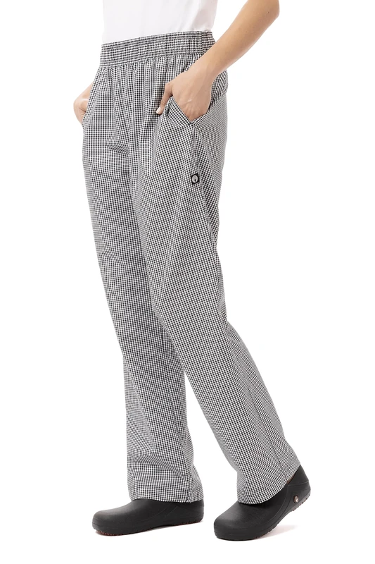 Chef Works Women's Essential Baggy Chef Pants, Small Check, Medium