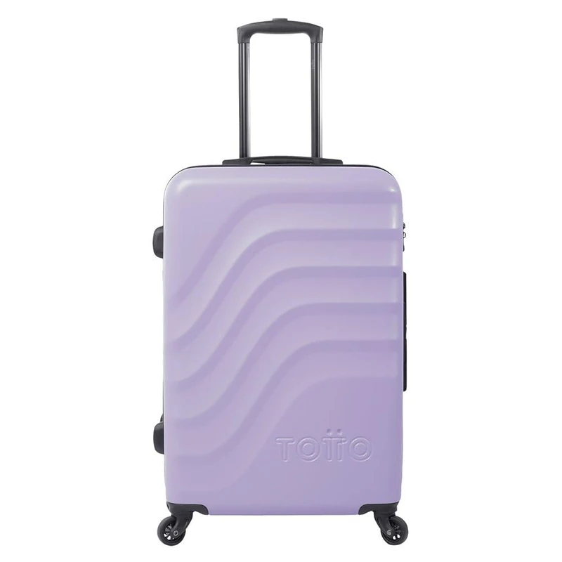 TOTTO - Hard Case Bazy, Cabin Size, Medium or Large (35L, 63L or 98L), Single or Set 3 Pieces, High Impact Resistance, 360º Wheels, Telescopic Handle, Compression Straps, TSA Lock, Berry, Mediana
