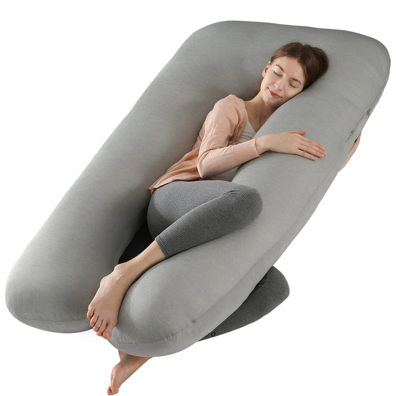 Amagoing Cooling Pregnancy Pillow for Sleeping, 57 inch U Shaped Full Body Maternity Pillow Support for Back, Hip, Belly, Legs for Pregnant Women, Removable Cooling Cover, Pregnant Women Must Have - Image 1
