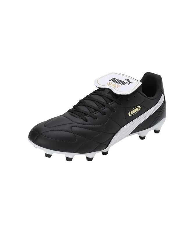 Puma Unisex Adults King Top Fg/Ag Soccer Shoes, Puma Black-Puma White-Puma Gold, 6 UK
