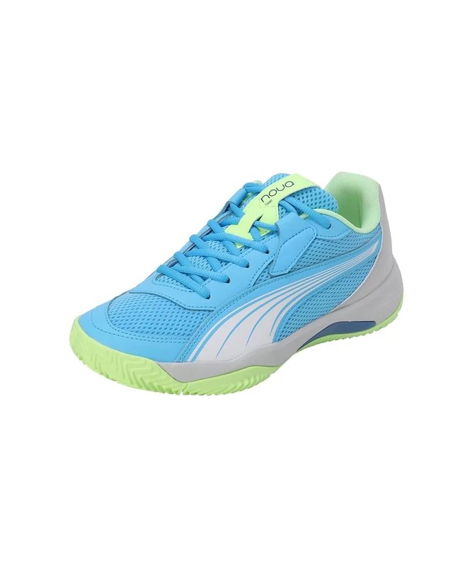 Puma Unisex Adults Nova Court Tennis Shoes, Luminous Blue-Puma White-Glacial Gray, 7 UK