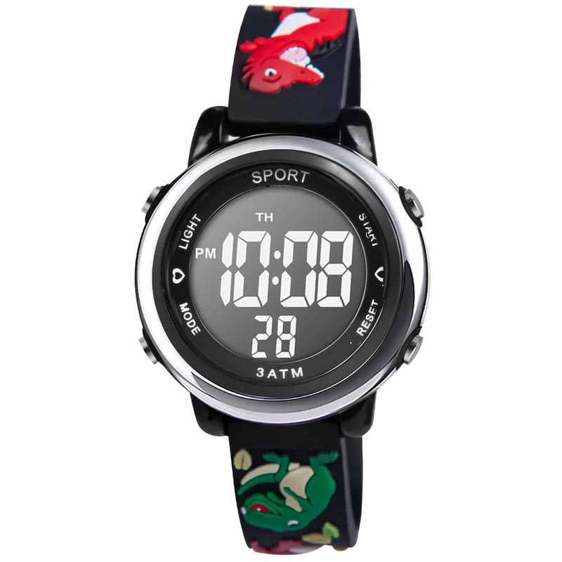 Vicloon Kids Digital Watch - LED 7-Color Lights, Alarm, Stopwatch