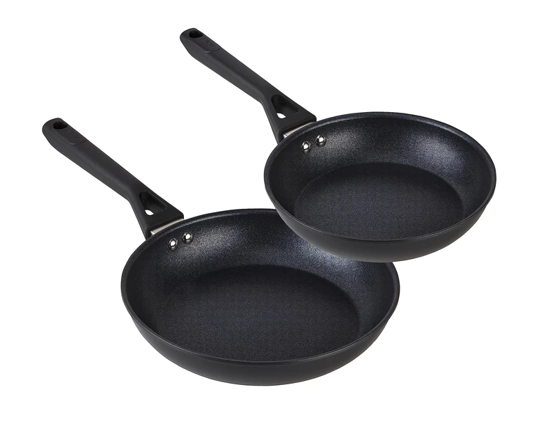 Ninja ZEROSTICK Classic 20cm Frying Pan [CW50020UK] and Classic 24cm Frying Pan [CW50024UK] Aluminium, Induction Compatible, Dishwasher Safe, Oven Safe to 180°C, Black