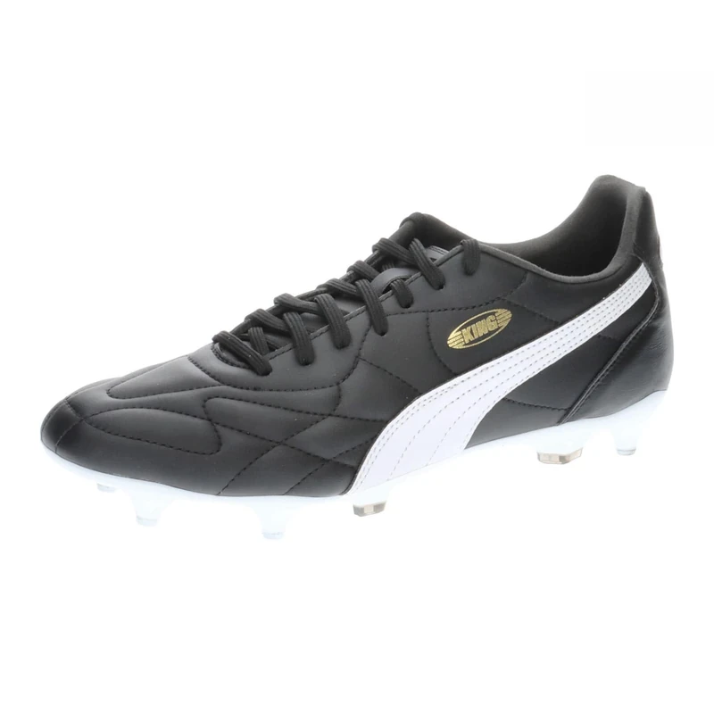 PUMA Unisex KING TOP Mixed Soft Ground Football Boots, PUMA Black-PUMA White-PUMA Gold, 6.5 UK