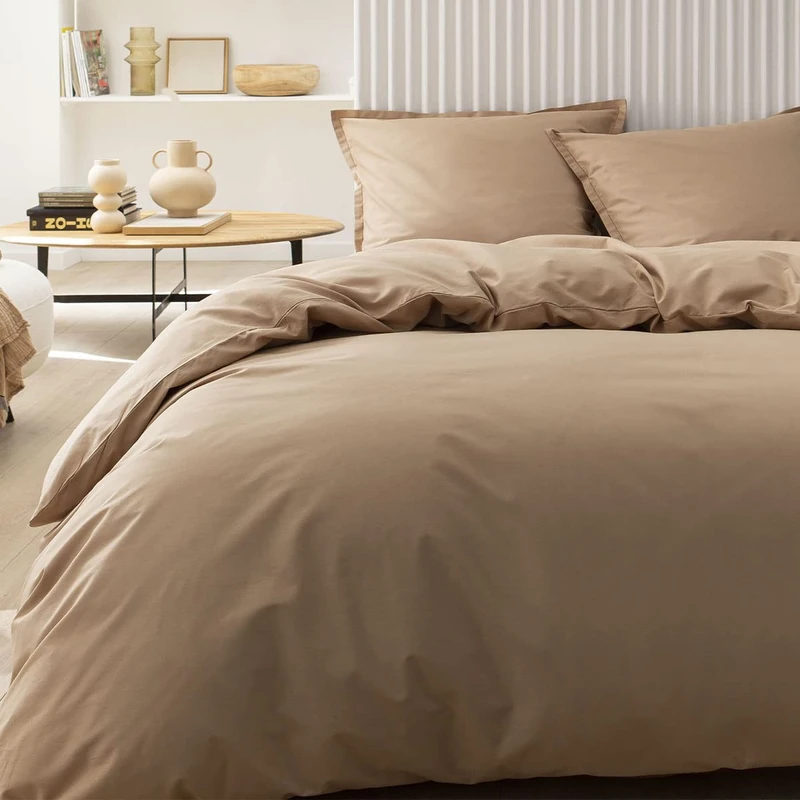 Essix Plain Cotton Duvet Cover, Made in France, 260 x 240 cm - Image 1