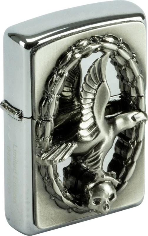Zippo Windproof Lighter - Eagle in Mirror, High Polish Chrome, Emblem - Refillable - Reusable - Windproof Design - Gift Box - Made in USA