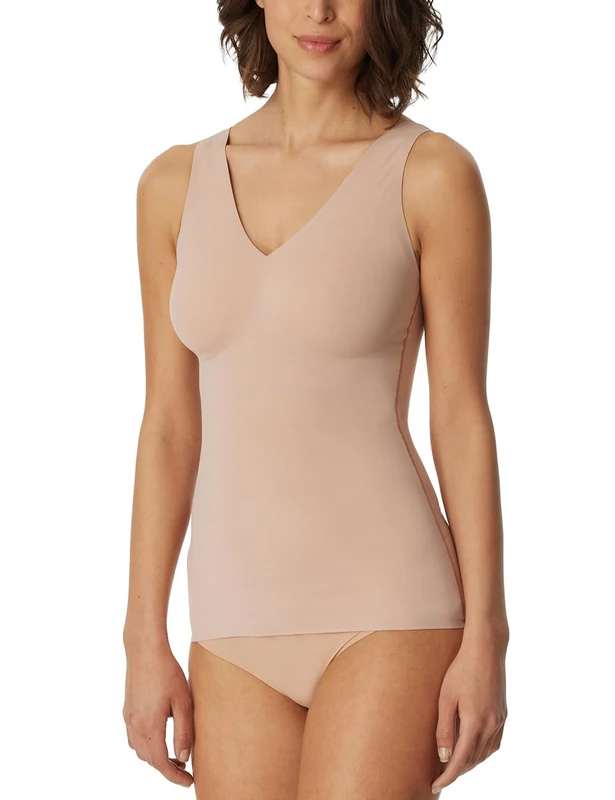 Schiesser Invisible Soft Women's Tank Top with Removable Pads, Maple_170365, 14