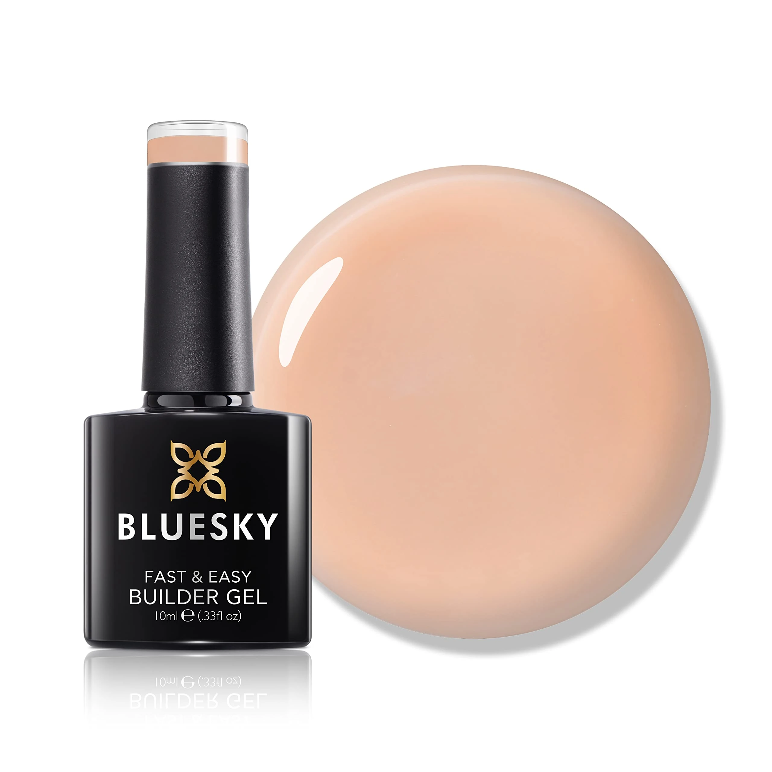 Bluesky All in One Fast & Easy Builder Gel 10ml, Honey - Peach Nude, Nail Strengthener and Extender for Long, Strong Nails & Nail Extensions, Requires Curing Under LED UV Nail Lamp