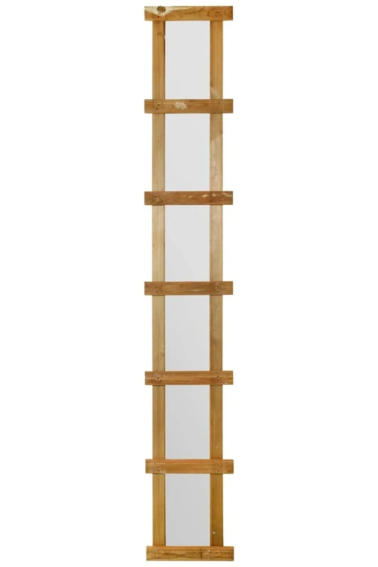 MIRROROUTLET The Trellis - Outside Scandinavian Redwood Garden Wall Fence Mirror 71" X 12" (179.5CM X 29.5CM) Mirror Glass with Wood Trellis Outer. Exclusive, Brown