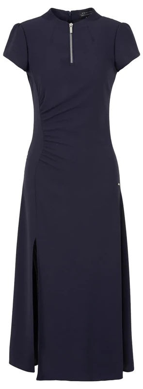 Armani Exchange Women's Midi Length Dress with Zipper Mock Neck Special Occasion, Blueberry Jelly, XXS
