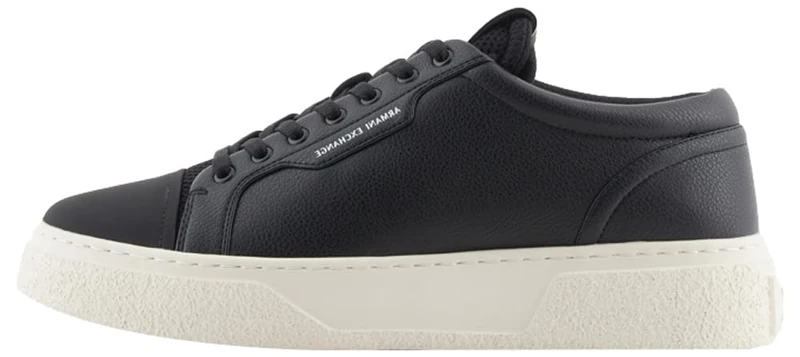 Armani Exchange Men's Lion, Grain Sole Trainers, Black, 7 UK