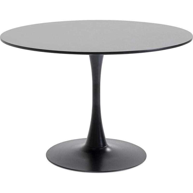 Kare Design Table Schickeria, Black, Diameter 110cm, Modern Round Dining Table for 4-6 People, Furniture for Dining Room, Kitchen, Living Room, Home Office
