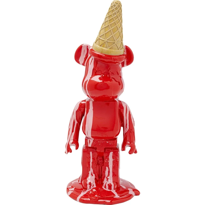 Kare Design Deco Figurine Gelato Bear, Red, Deco Statue, Gift Idea, Decorative Home Accessories, Home Decor, Room Decor for Living Room, Bedroom, 40x16x15 cm