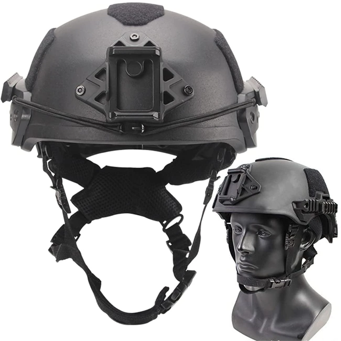 LMYYDES Tactical Helmet Military Combat Helmets with Soft Inner Pads Airsoft CS Wargame Paintball Half-covered Helmet Tactical Training Hunting Helmet,Black