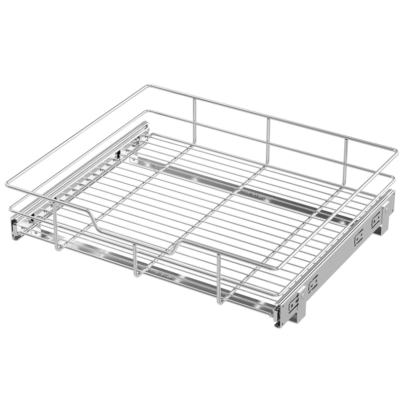 Pull Out Cabinet Organizer 20" W X 17" D, Slide Out Drawers For Kitchen Cabinets, Pull Out Drawers For Cabinets Capacity Heavy Duty Caddy, Cabinet Pull Out Shelves Chrome-Plated, Bathroom Pantry