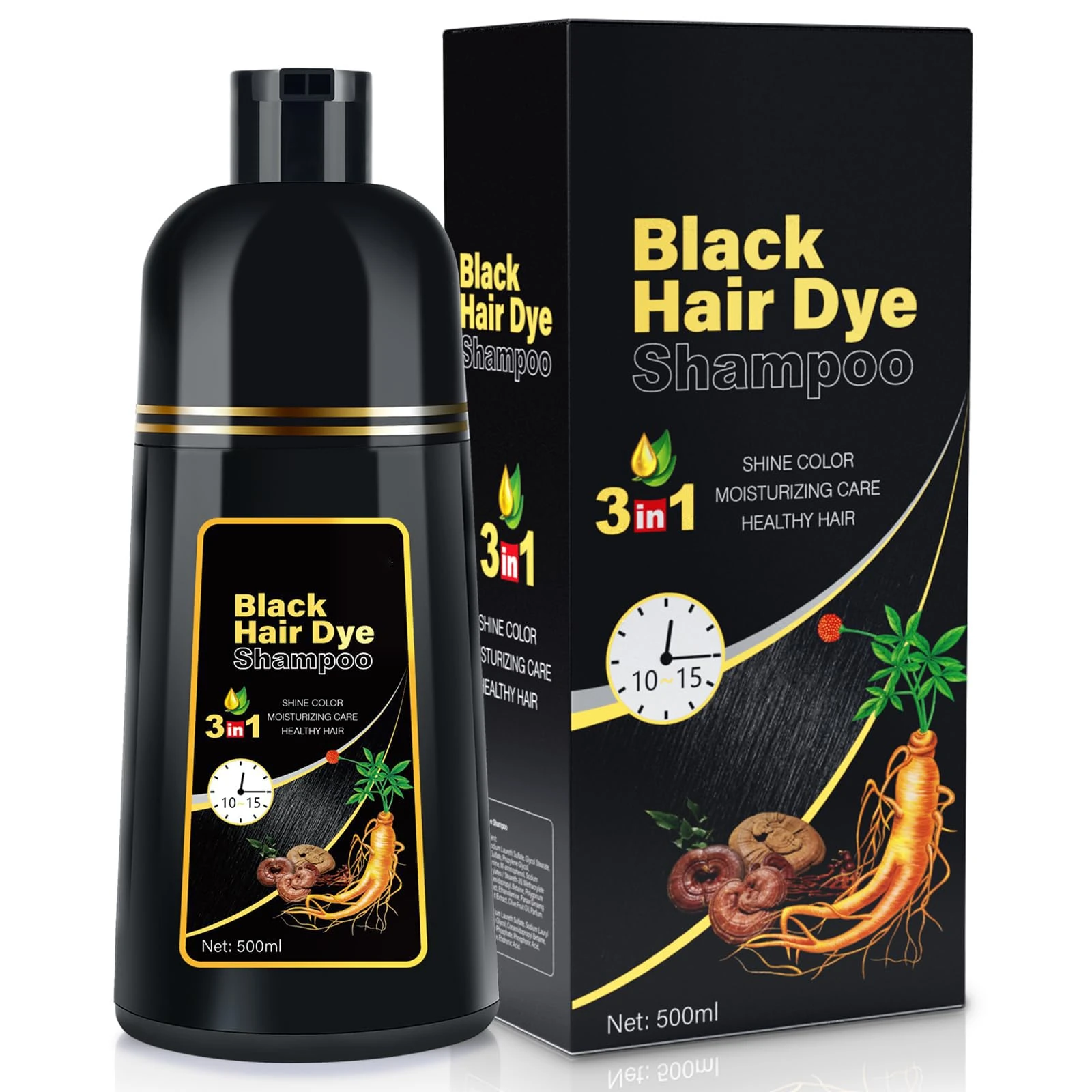 black hair dye shampoo 500ml