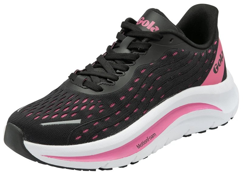 Gola Women's Alzir Speed Running Shoe, Black/Hot Pink, 4 UK