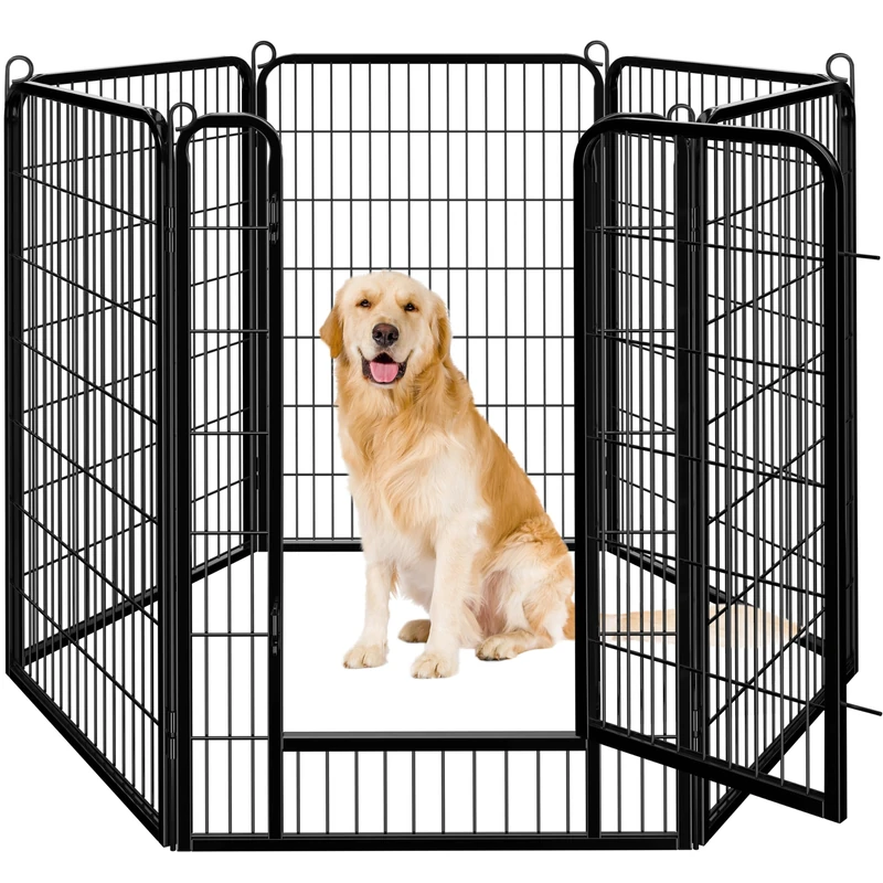 Yaheetech Lightweight Dog Playpen, 6 Panel 120cm Dog Fence Pet Exercise Pen Portable Puppy Play Pen Suitable for RV/Camping