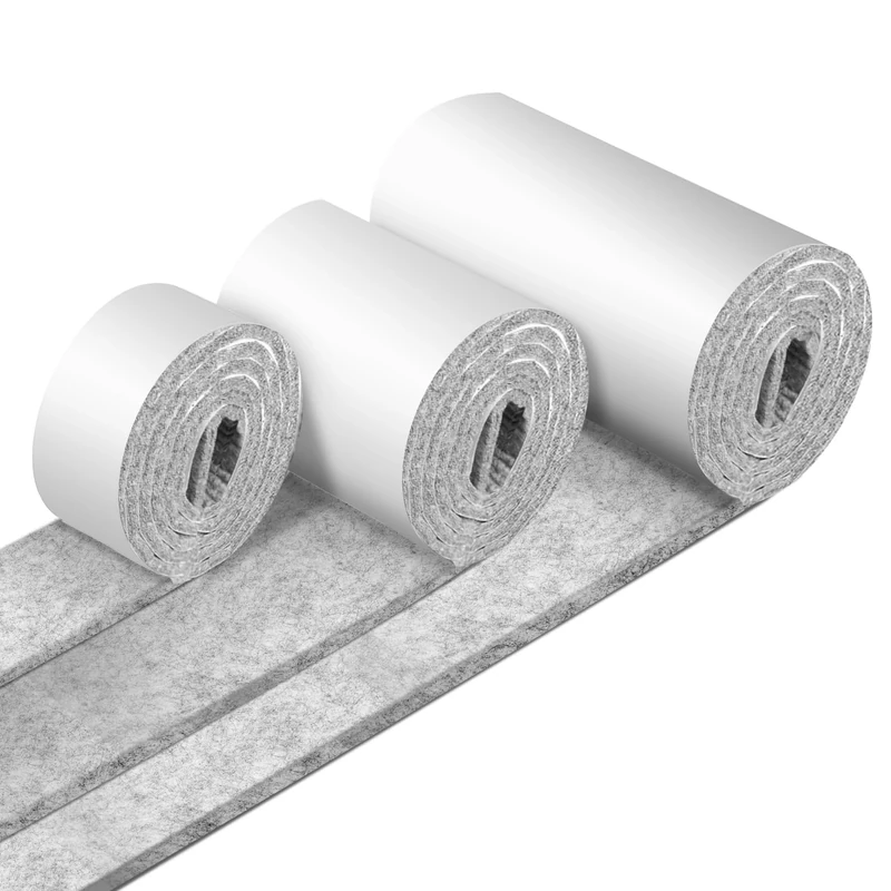 teeppo Furniture Pads Floor Protectors, Felt Pads for Furniture Feet 3x1M(10cm + 5cm + 2cm), Chair Leg Floor Protectors with 4mm Thick, Self-Adhesive, Anti-Scratches and Reduce Noise, Grey