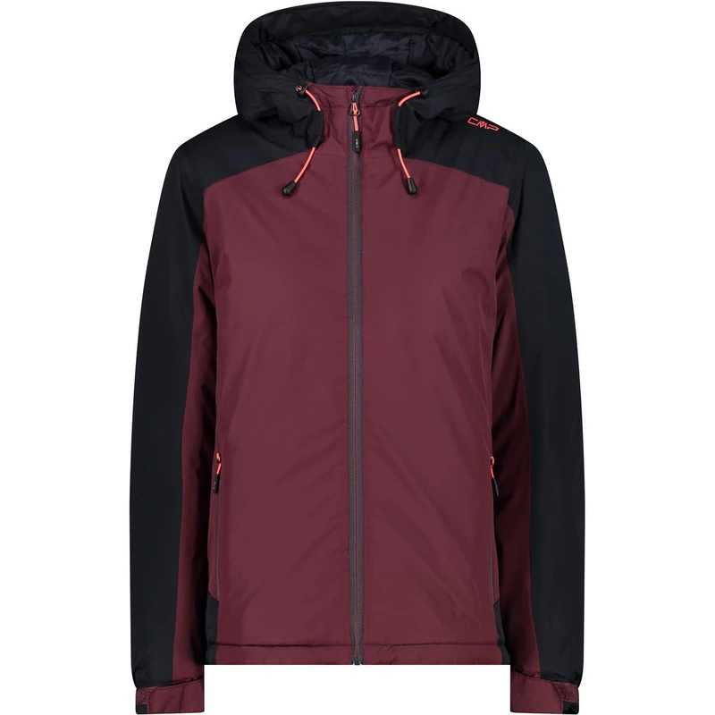 CMP - Woman Jacket Fix Hood, Burgundy, XS